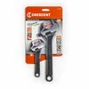 Weller Crescent Metric and SAE Wide Jaw Adjustable Wrench Set Assorted in. L 2 pc ATWJ2610VS